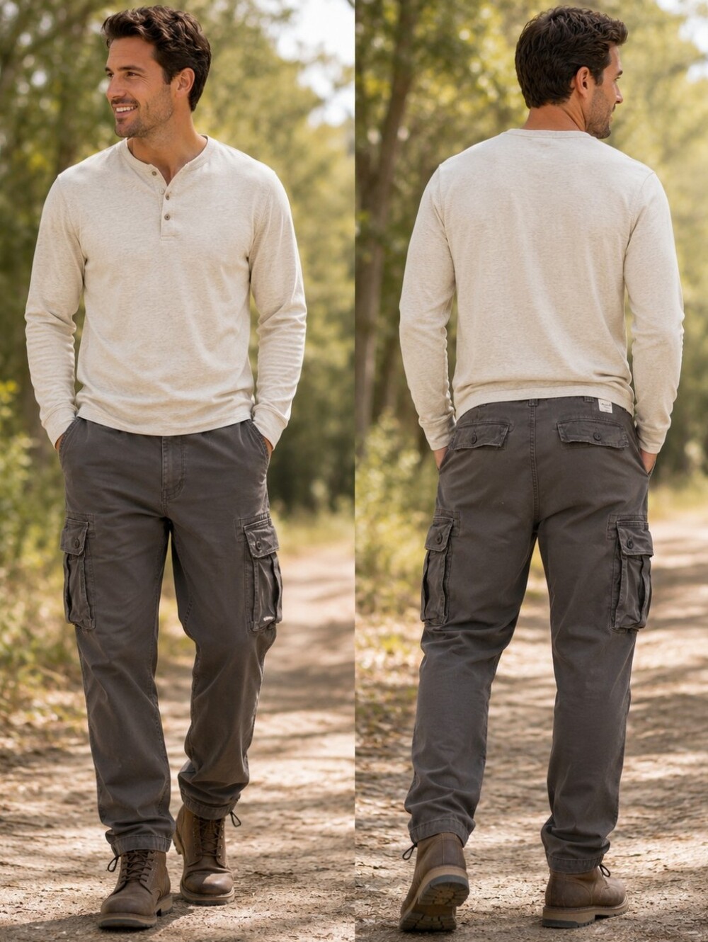 American Eagle Outfitters Men's Cargo Pants - Gray Size 30x34